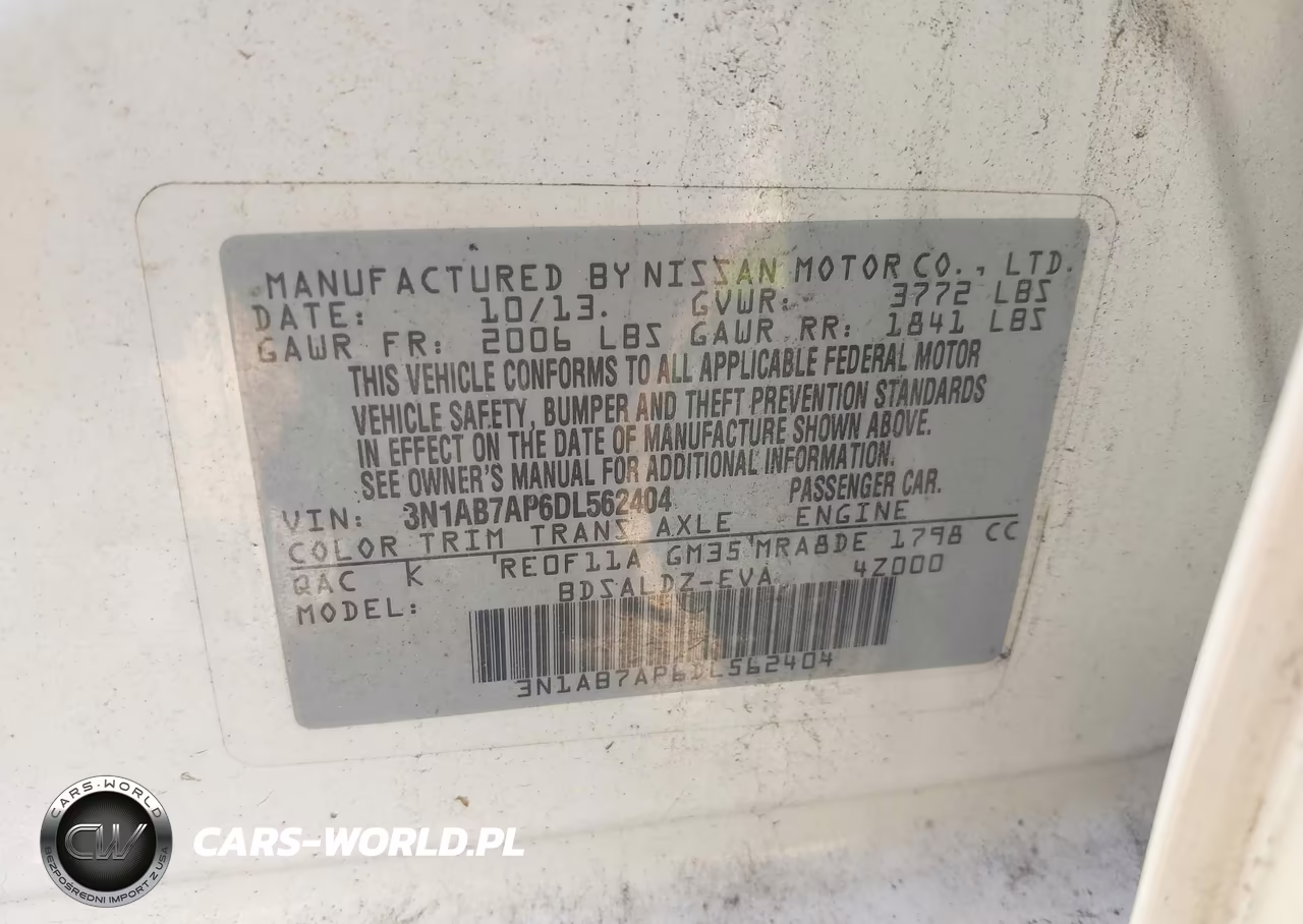 2013 Nissan Sentra Sv VIN:3N1AB7AP6DL562404 - 9