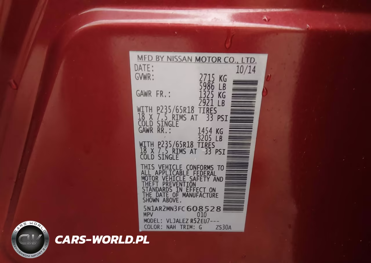 2015 Nissan Pathfinder Platinum-S-Sl-Sv VIN:5N1AR2MN3FC608528 - 9