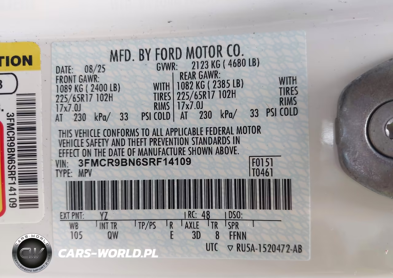 2025 Ford Bronco Sport Big Bend VIN:3FMCR9BN6SRF14109 - 9