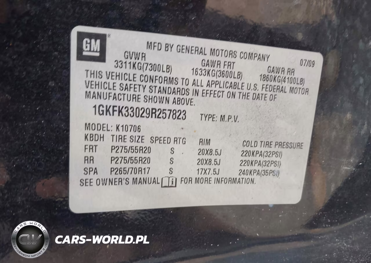 2009 GMC Yukon Slt W-4Sb VIN:1GKFK33029R257823 - 9