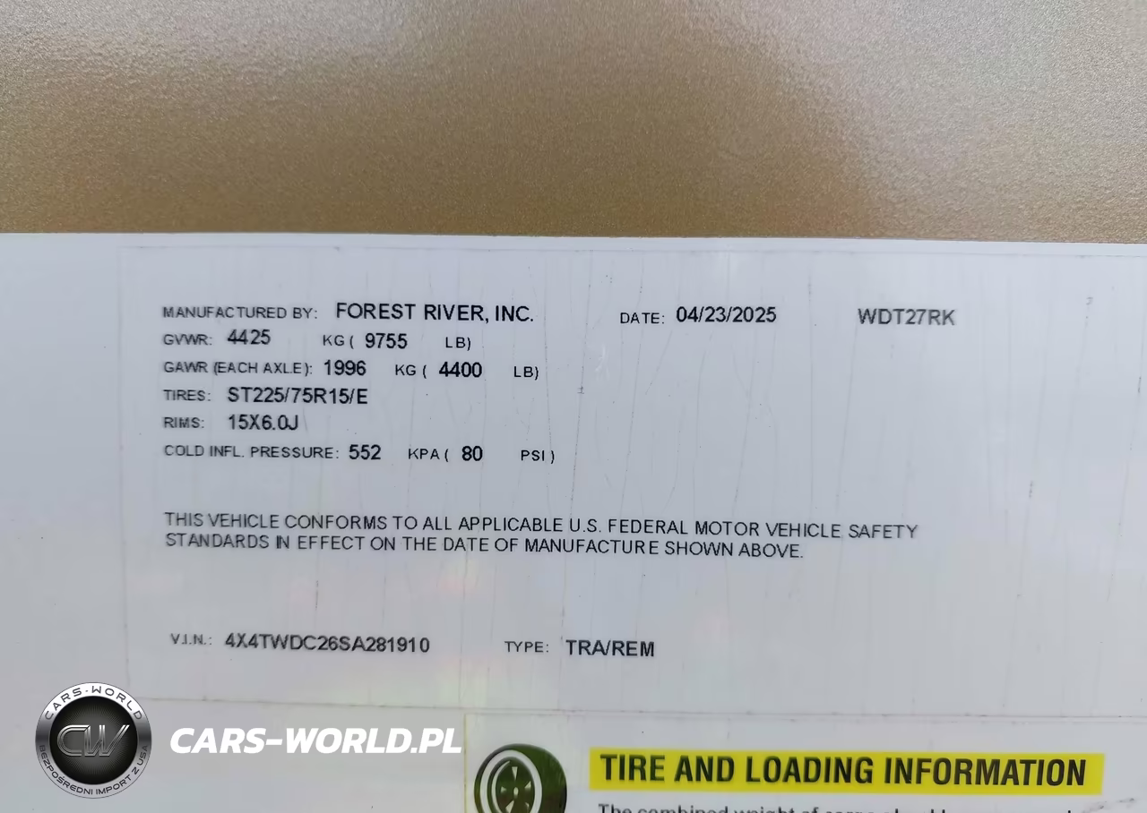 2025 Forest River Wildwood 27Rk VIN:4X4TWDC26SA281910 - 9