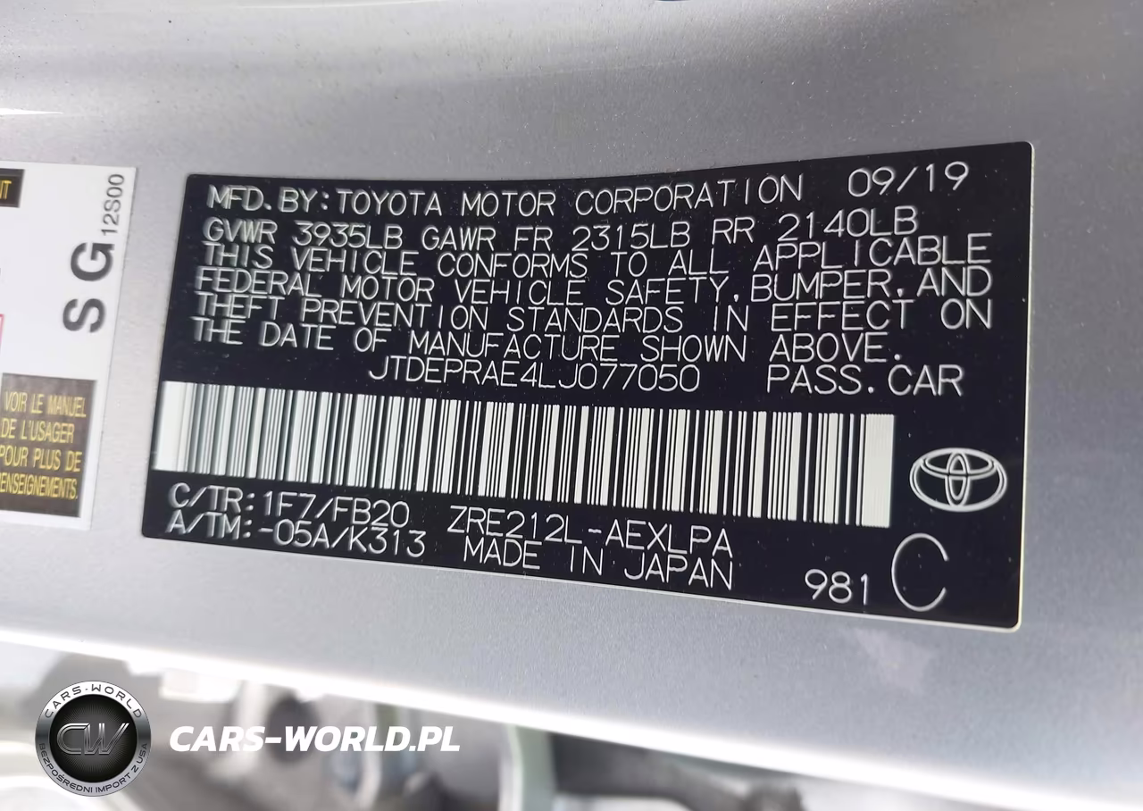 2020 Toyota Corolla Le VIN:JTDEPRAE4LJ077050 - 9