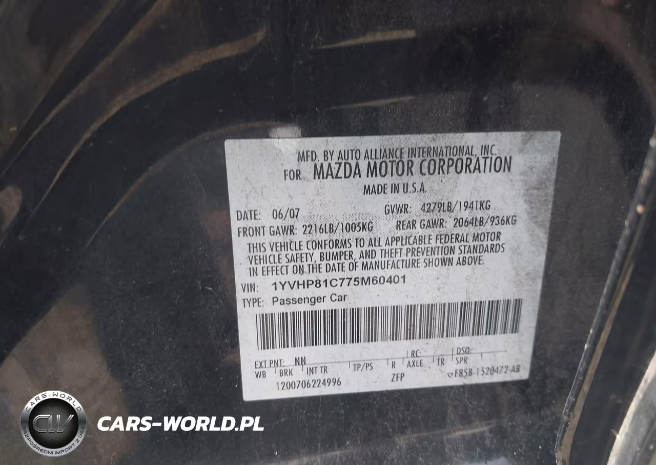 2007 Mazda Mazda6 I Grand Touring VIN:1YVHP81C775M60401 - 9