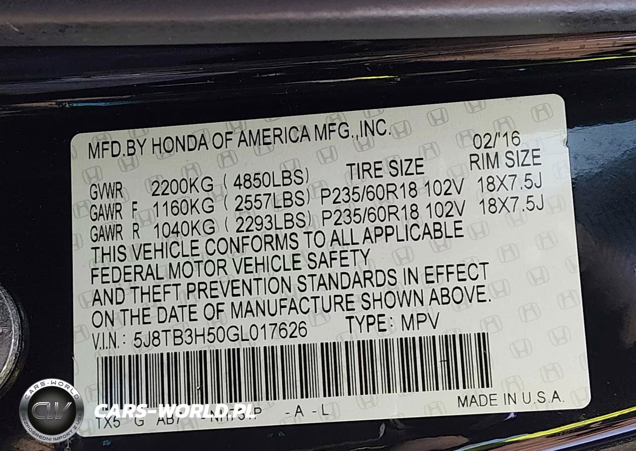 2016 Acura Rdx Technology VIN:5J8TB3H50GL017626 - 9
