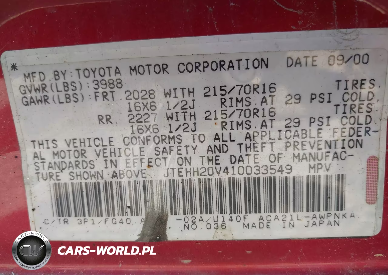 2001 Toyota Rav4 VIN:JTEHH20V410033549 - 9