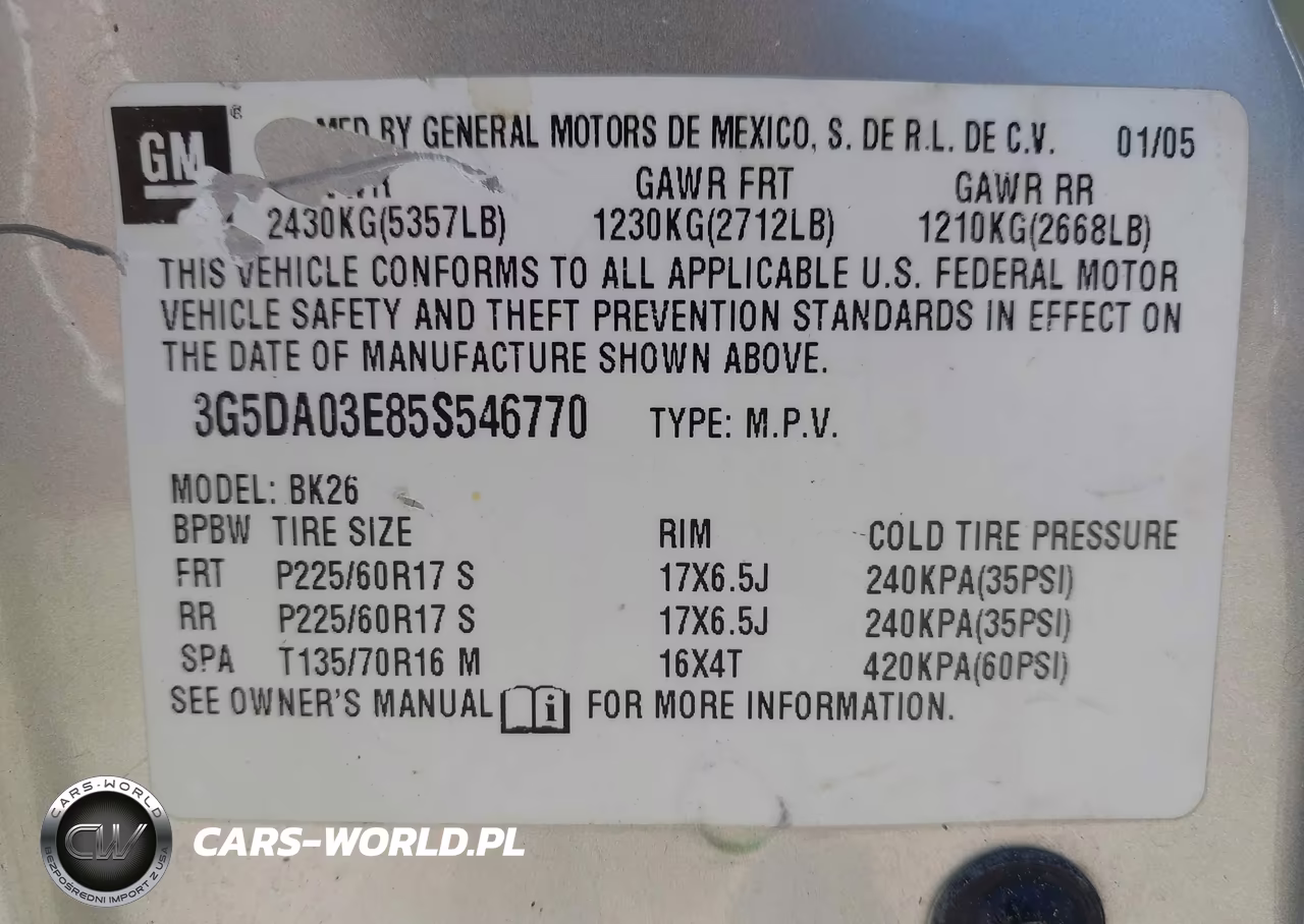 2005 Buick Rendezvous Cx VIN:3G5DA03E85S546770 - 9