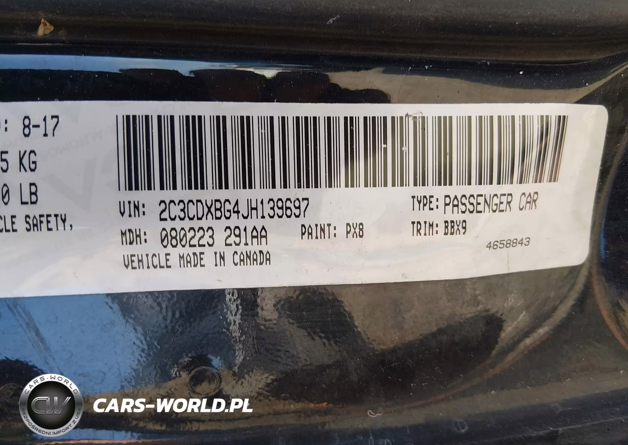 2018 Dodge Charger Sxt Rwd VIN:2C3CDXBG4JH139697 - 9