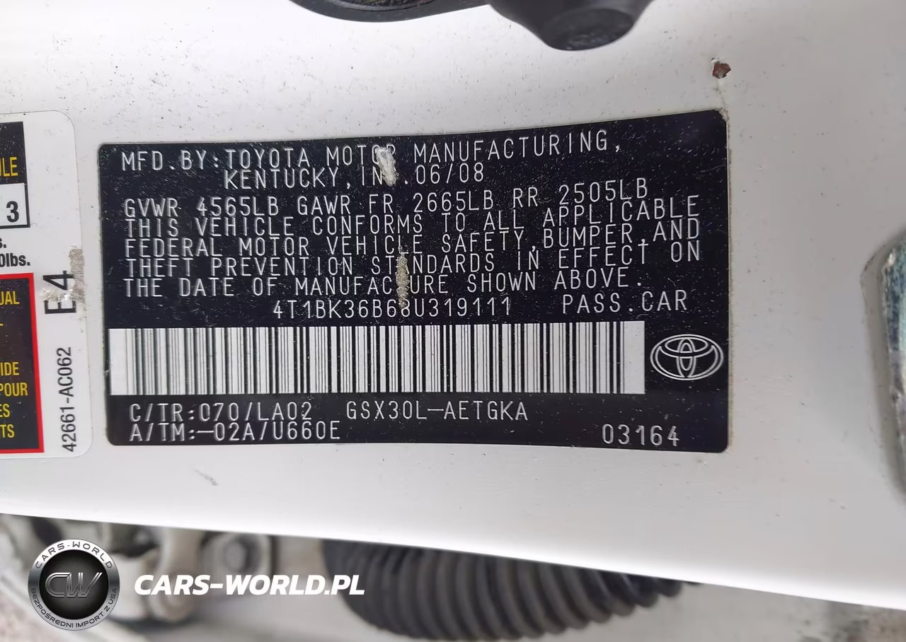2008 Toyota Avalon Xls VIN:4T1BK36B68U319111 - 9