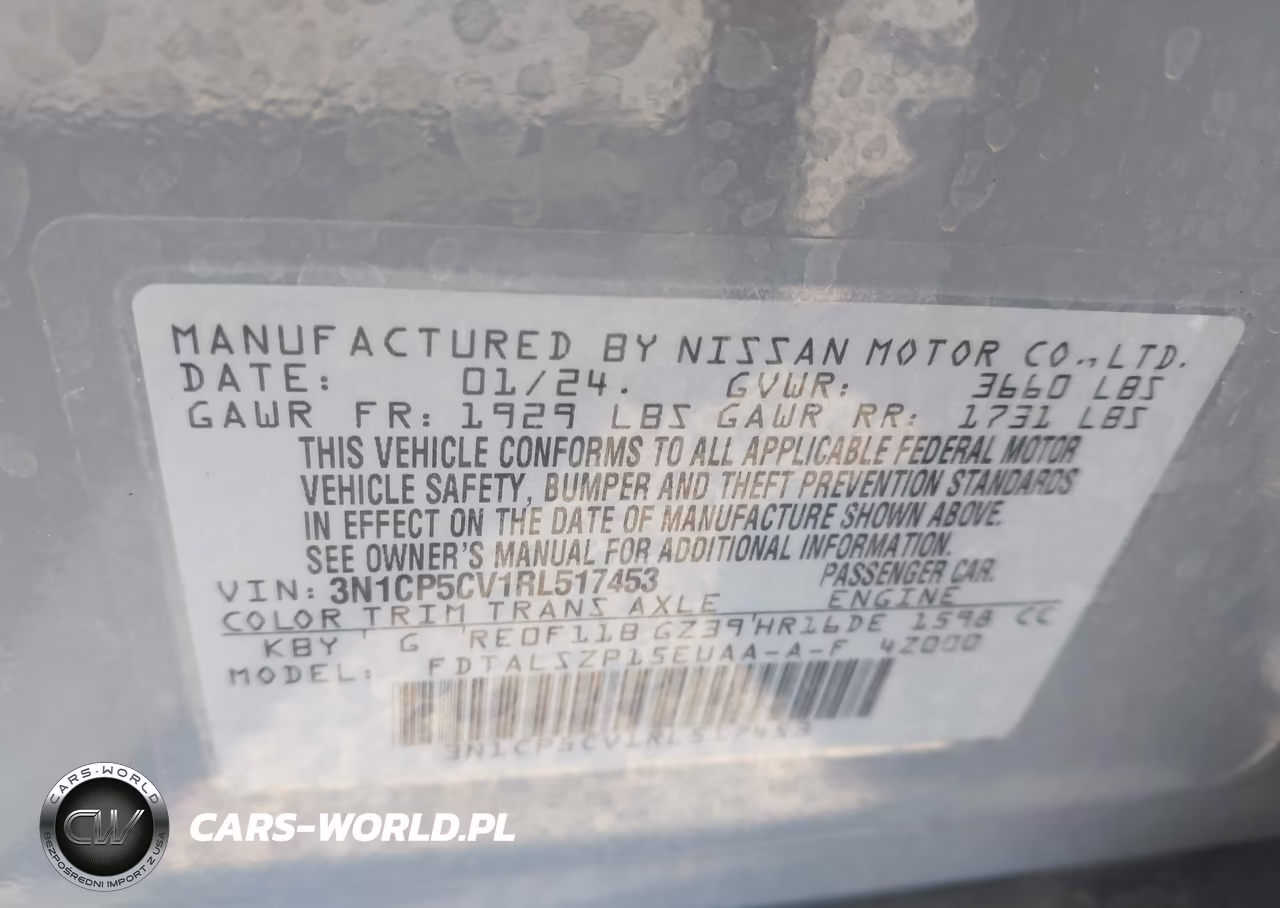 2024 Nissan Kicks Sv Xtronic Cvt VIN:3N1CP5CV1RL517453 - 9