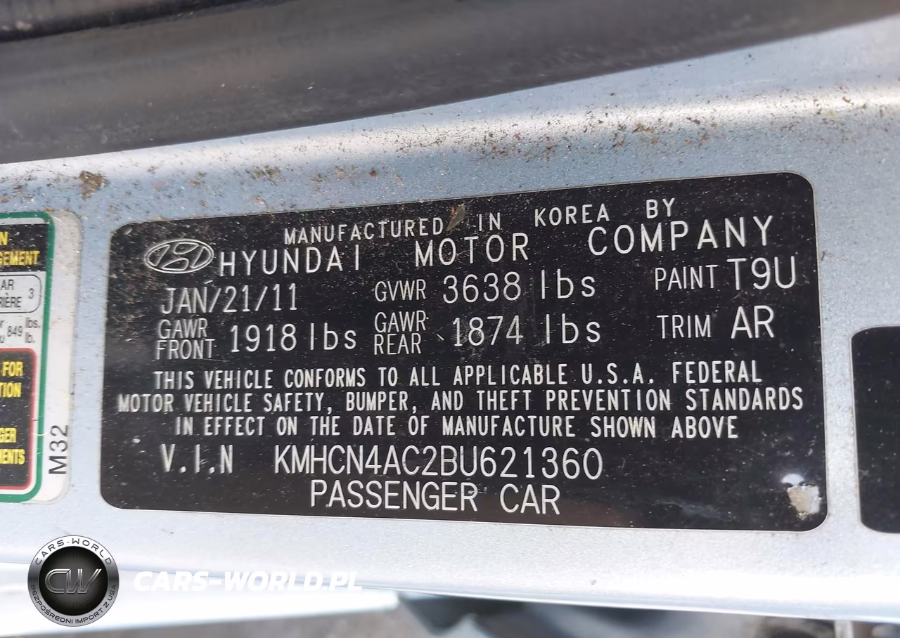 2011 Hyundai Accent Gls VIN:KMHCN4AC2BU621360 - 9