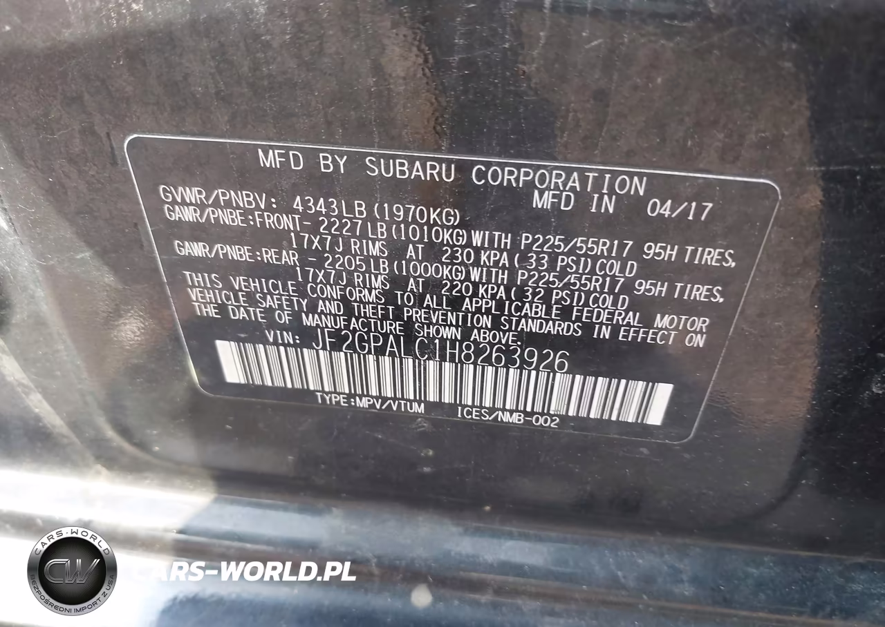 2017 Subaru Crosstrek 2.0I Limited VIN:JF2GPALC1H8263926 - 9