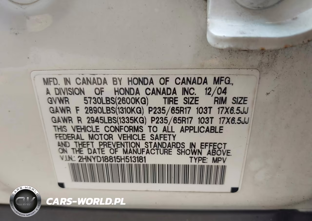 2005 Acura Mdx VIN:2HNYD18815H513181 - 9