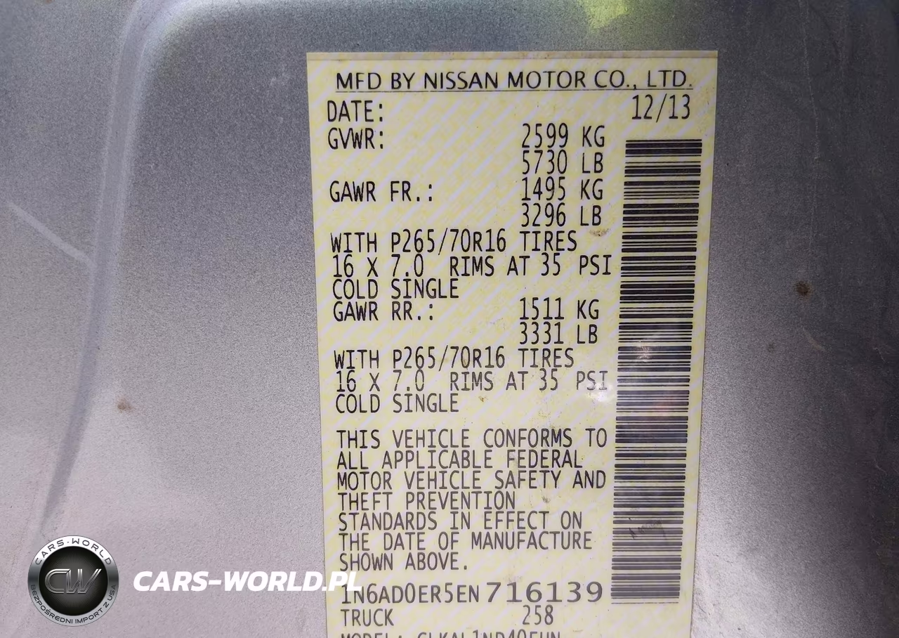 2014 Nissan Frontier S VIN:1N6AD0ER5EN716139 - 9