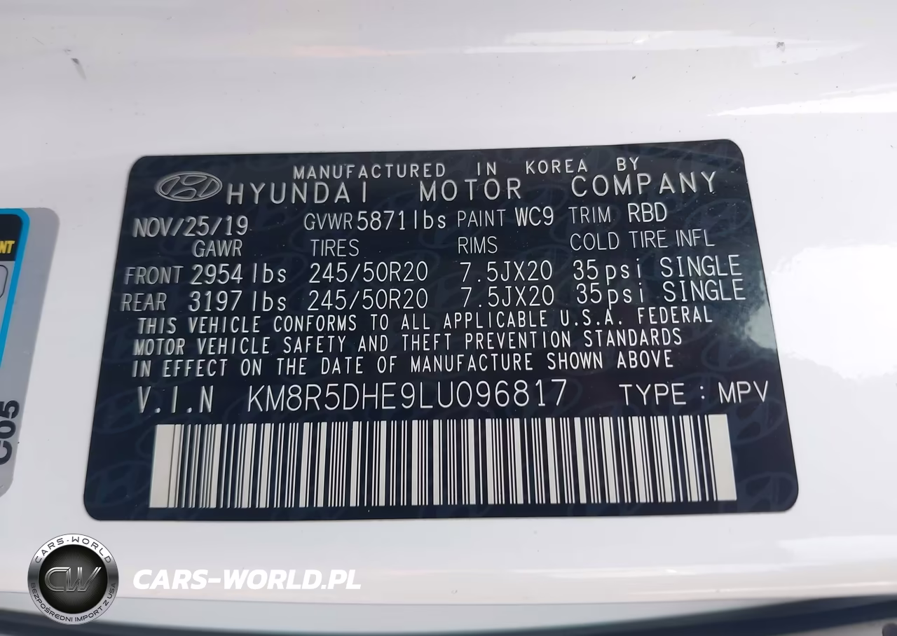 2020 Hyundai Palisade Limited VIN:KM8R5DHE9LU096817 - 9
