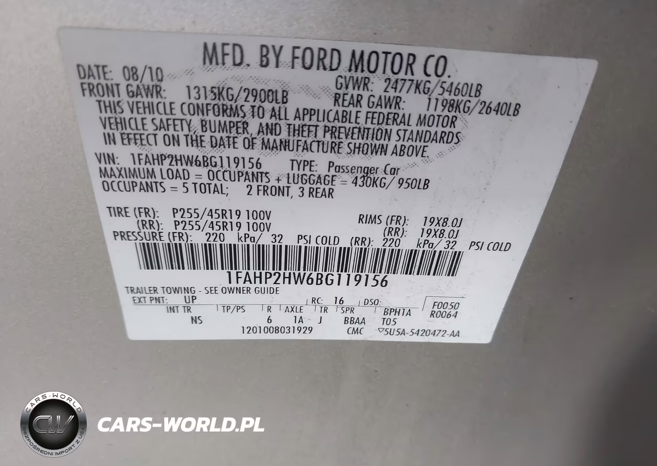 2011 Ford Taurus Sel VIN:1FAHP2HW6BG119156 - 9