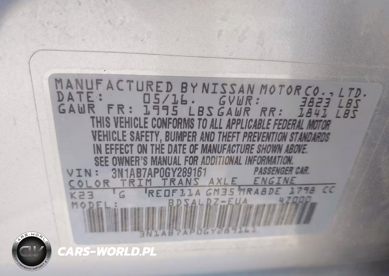 2016 Nissan Sentra Sv VIN:3N1AB7AP0GY289161 - 9