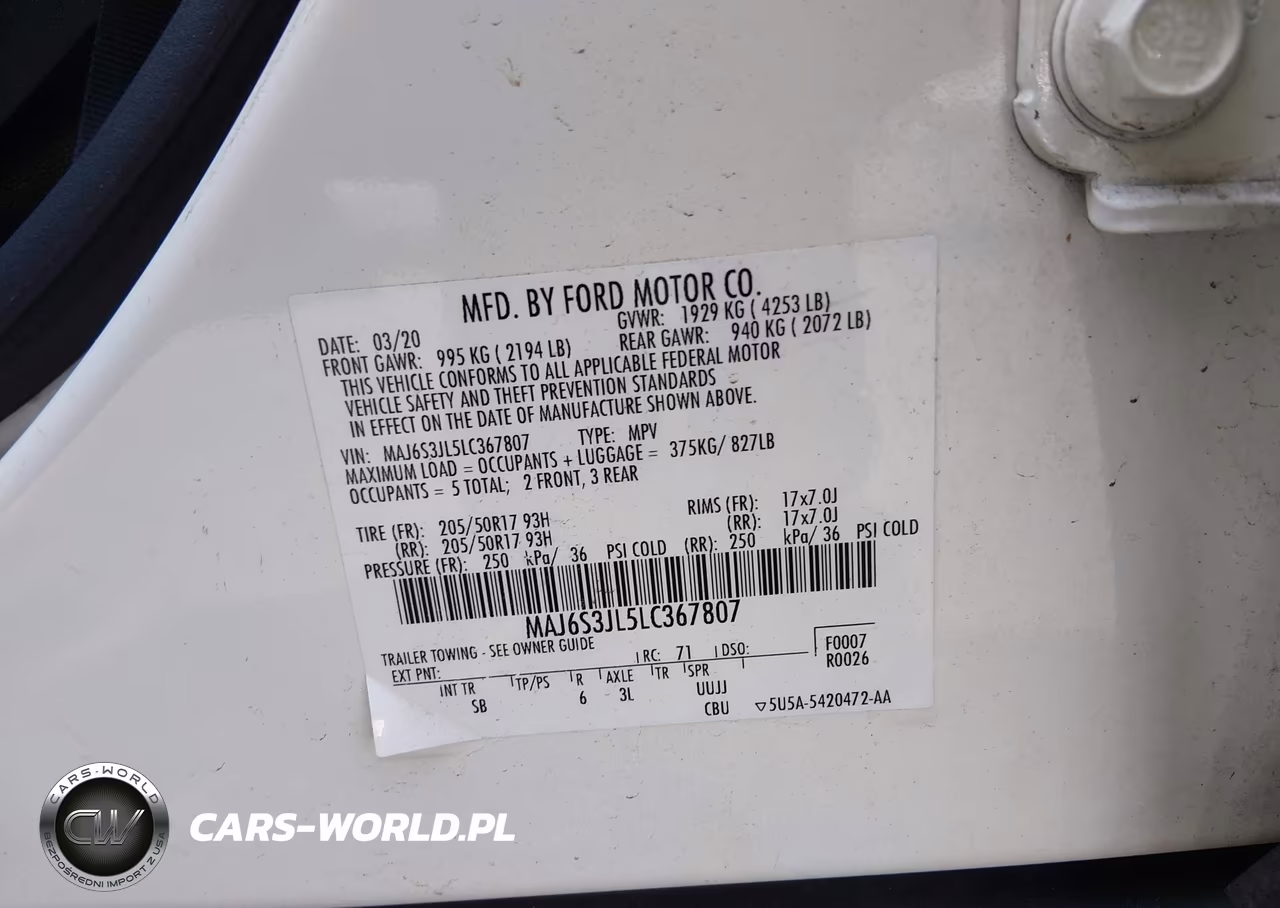 2020 Ford Ecosport Ses VIN:MAJ6S3JL5LC367807 - 9