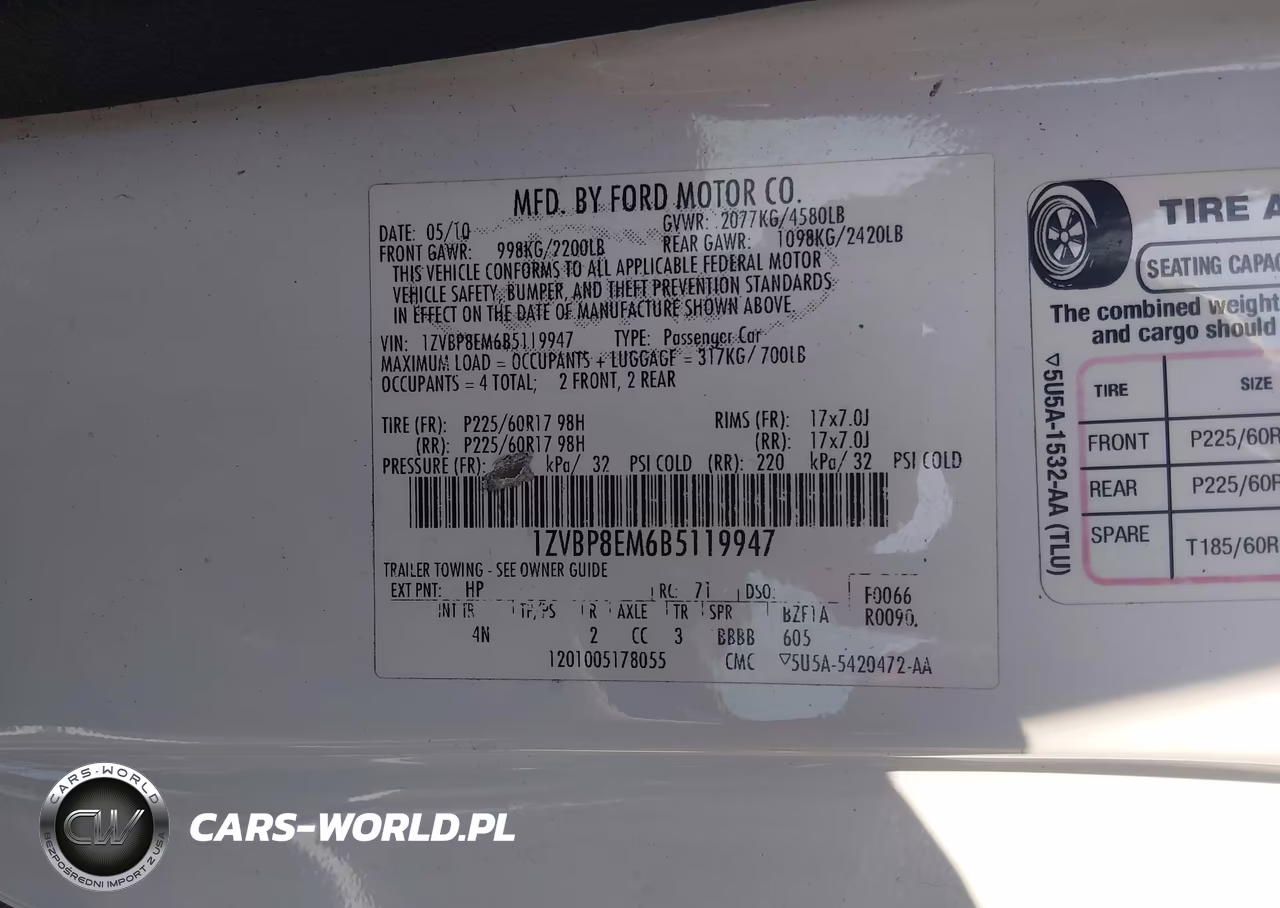 2011 Ford Mustang V6 Premium VIN:1ZVBP8EM6B5119947 - 9