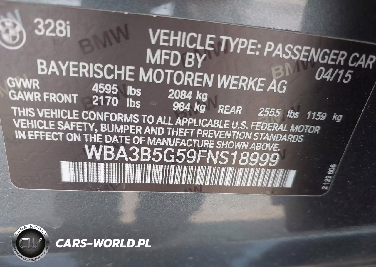 2015 BMW 328I xDrive VIN:WBA3B5G59FNS18999 - 9