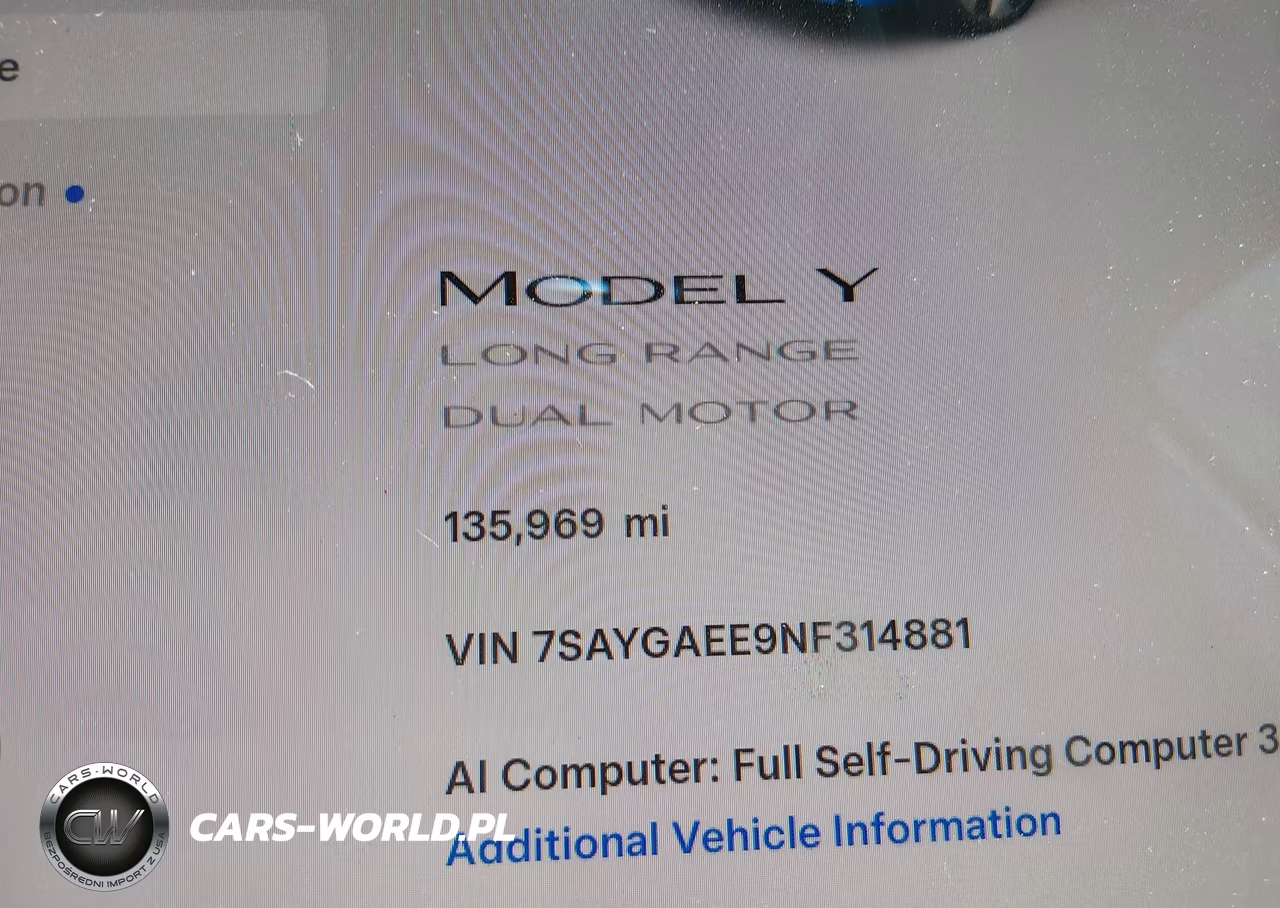 2022 Tesla Model Y Long Range Dual Motor All-Wheel Drive VIN:7SAYGAEE9NF314881 - 15
