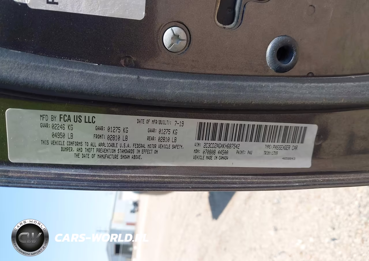 2019 Dodge Challenger Sxt VIN:2C3CDZAGXKH687542 - 9