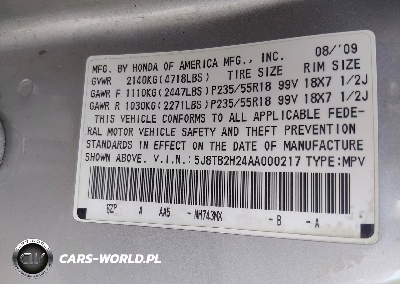 2010 Acura Rdx VIN:5J8TB2H24AA000217 - 9