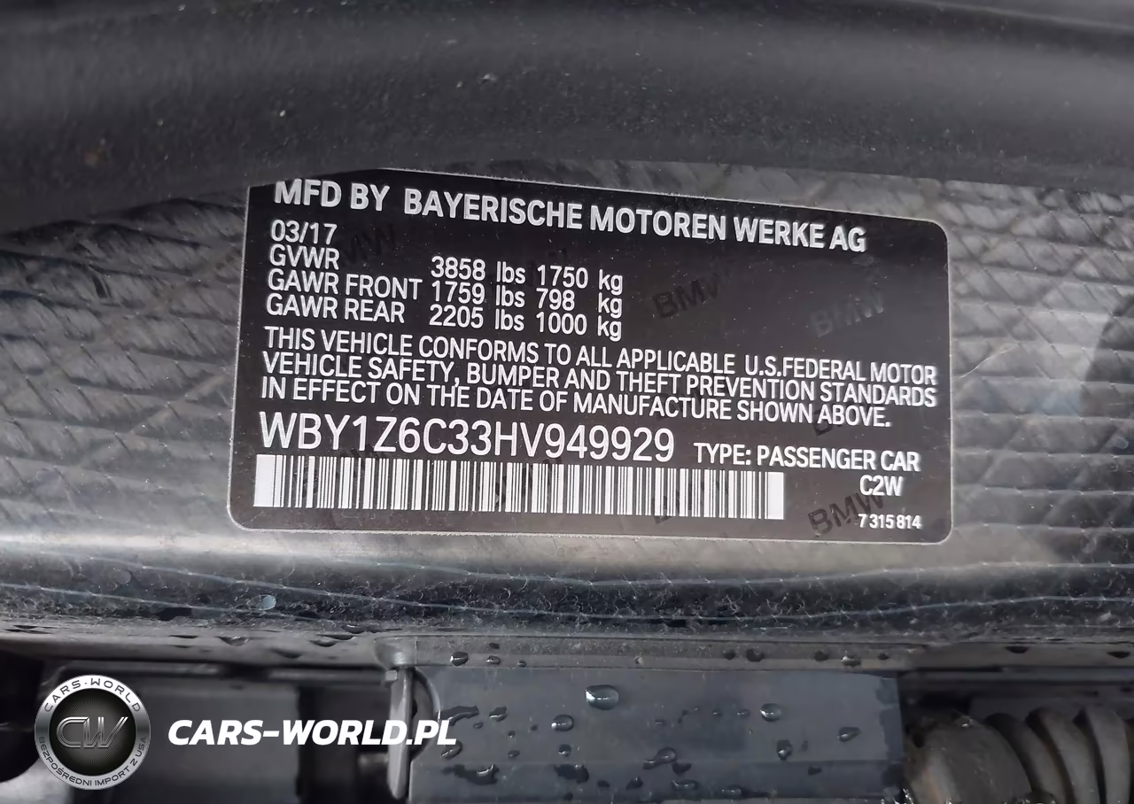 2017 BMW I3 94 Ah VIN:WBY1Z6C33HV949929 - 9