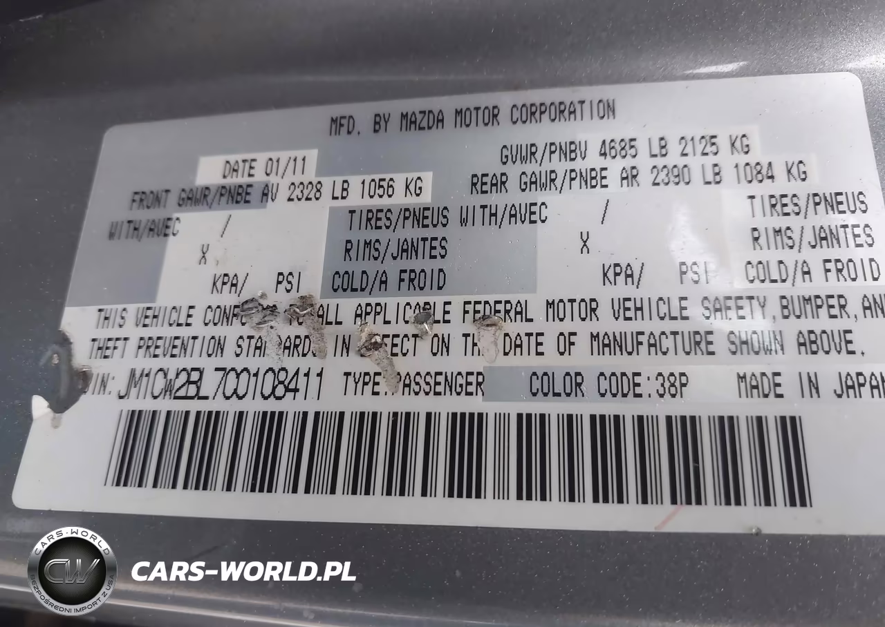 2012 Mazda Mazda5 Sport VIN:JM1CW2BL7C0108411 - 9