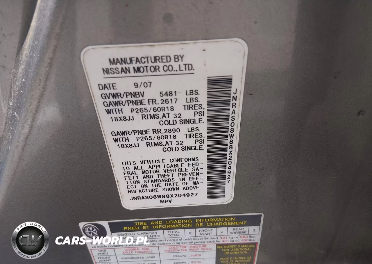 2008 Infiniti Fx35 VIN:JNRAS08W88X204927 - 9