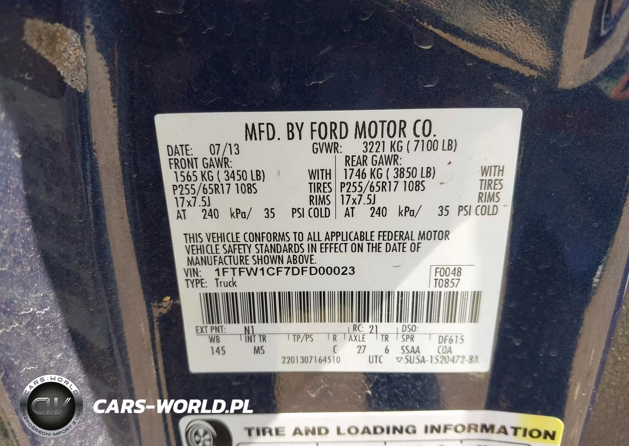 2013 Ford F-150 Xlt VIN:1FTFW1CF7DFD00023 - 9