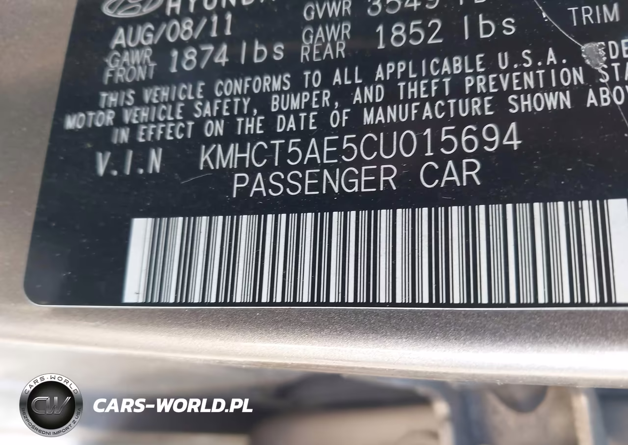 2012 Hyundai Accent Gs VIN:KMHCT5AE5CU015694 - 9