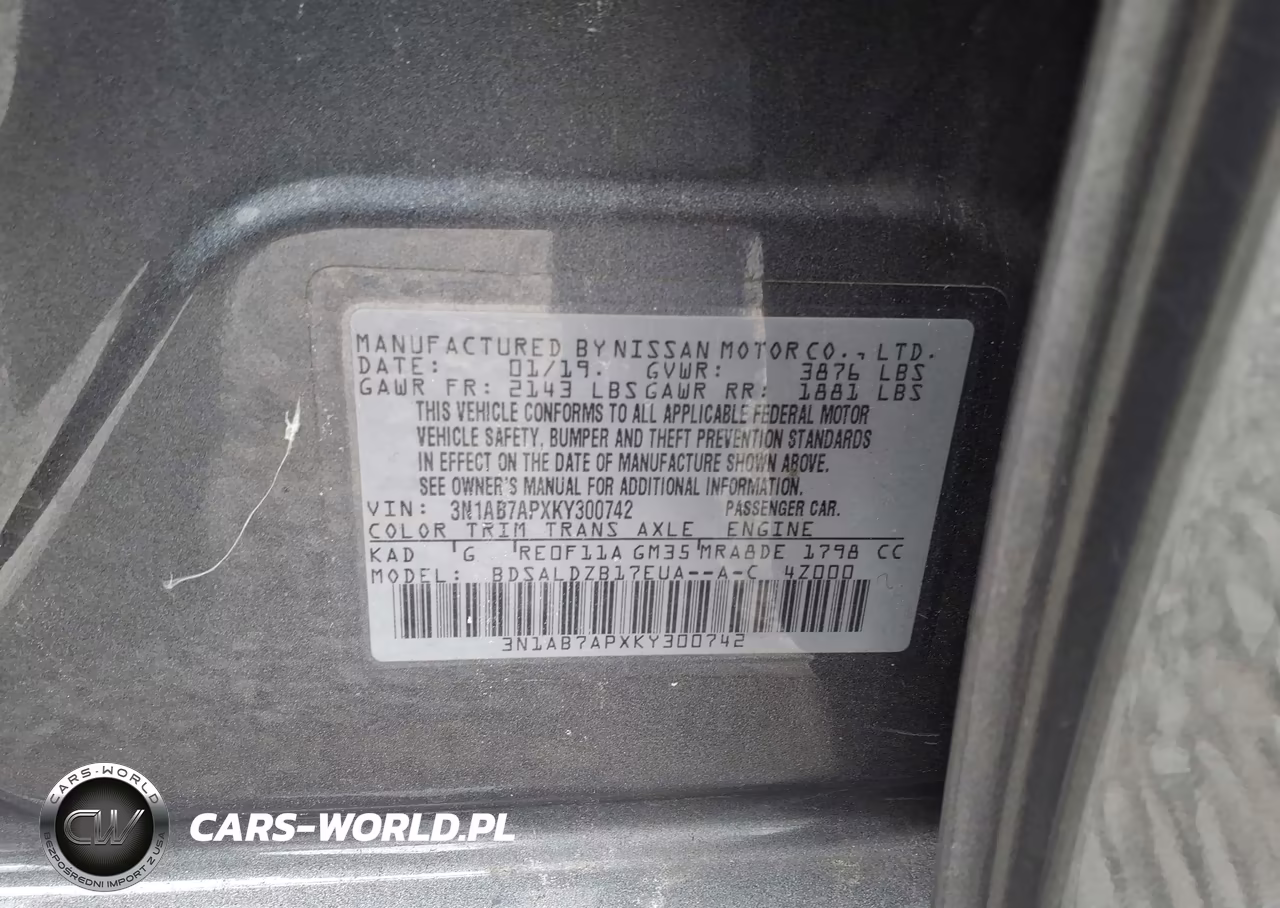 2019 Nissan Sentra Sv VIN:3N1AB7APXKY300742 - 9