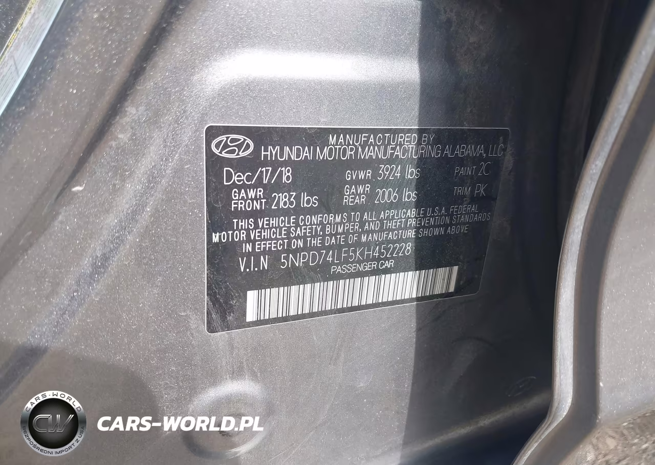 2019 Hyundai Elantra Se VIN:5NPD74LF5KH452228 - 9
