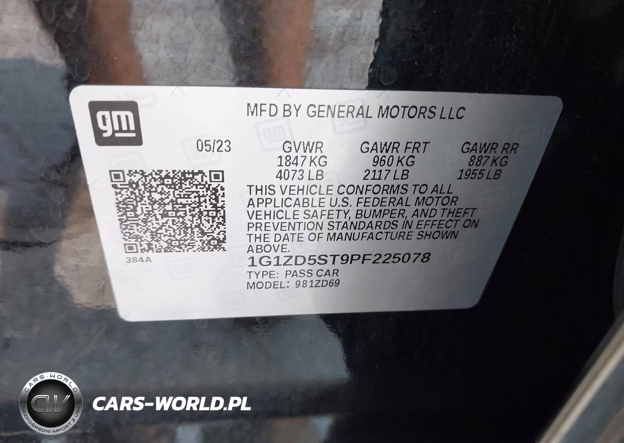 2023 Chevrolet Malibu Fwd 1Lt VIN:1G1ZD5ST9PF225078 - 9