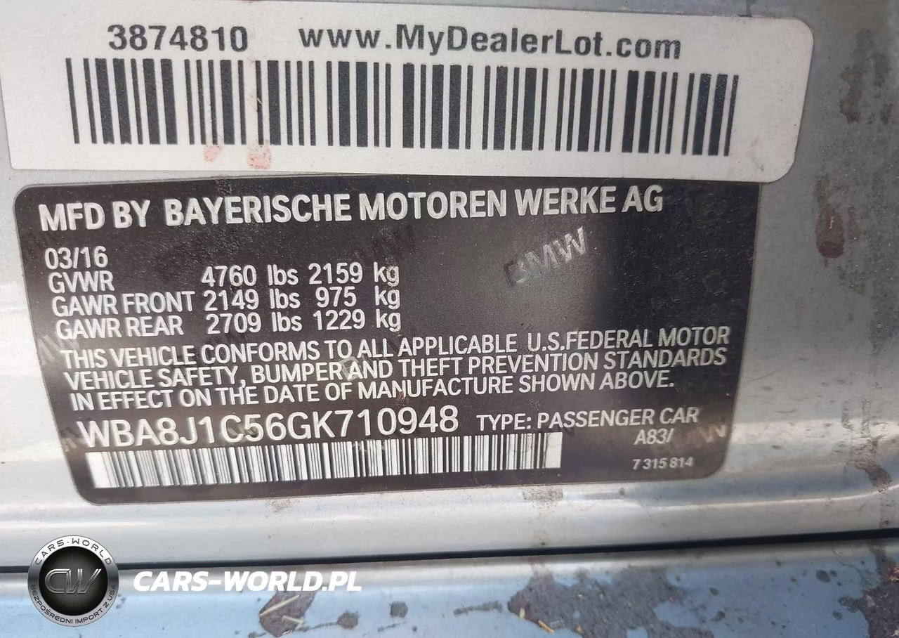 2016 BMW 328D xDrive VIN:WBA8J1C56GK710948 - 9