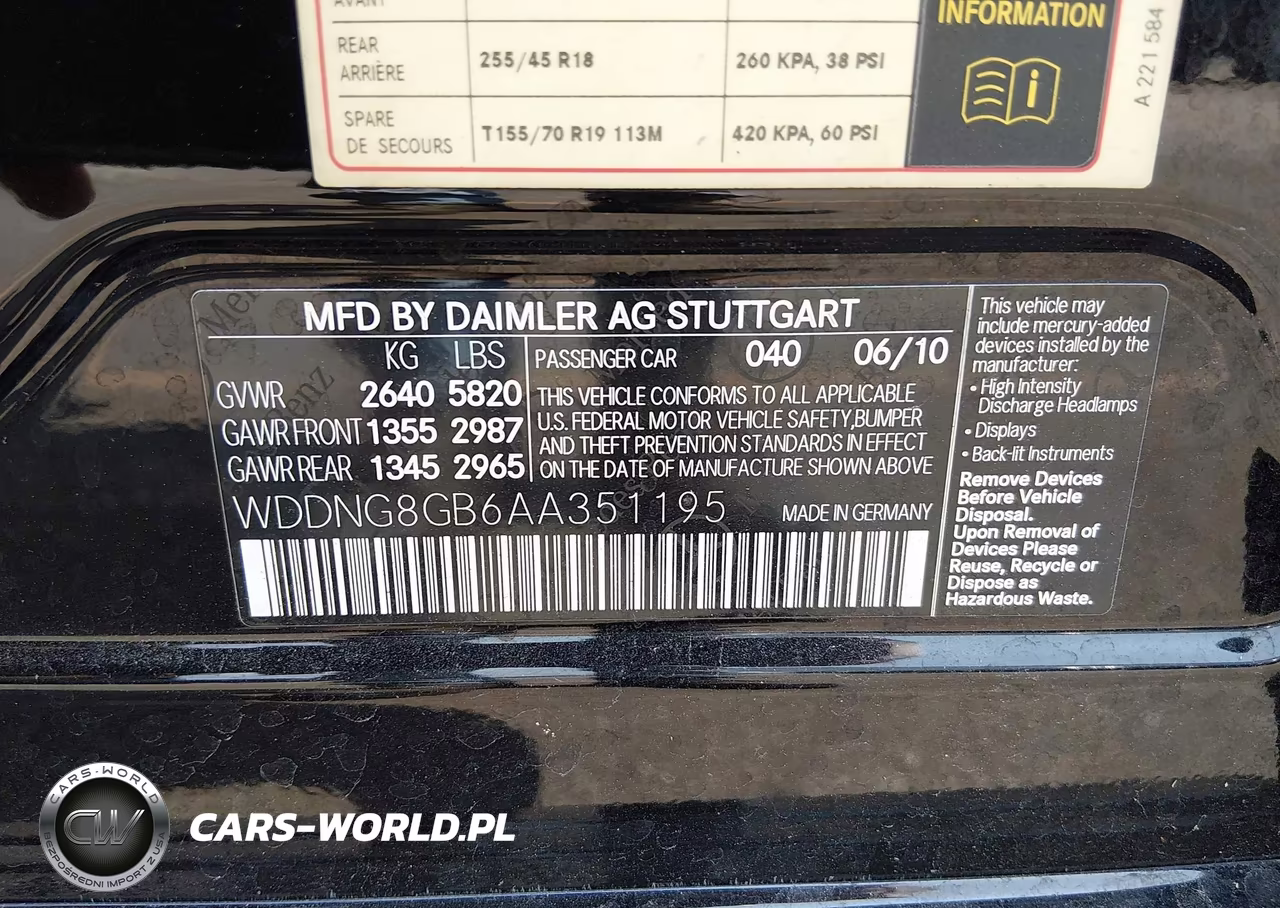 2010 Mercedes-Benz S 550 4Matic VIN:WDDNG8GB6AA351195 - 9