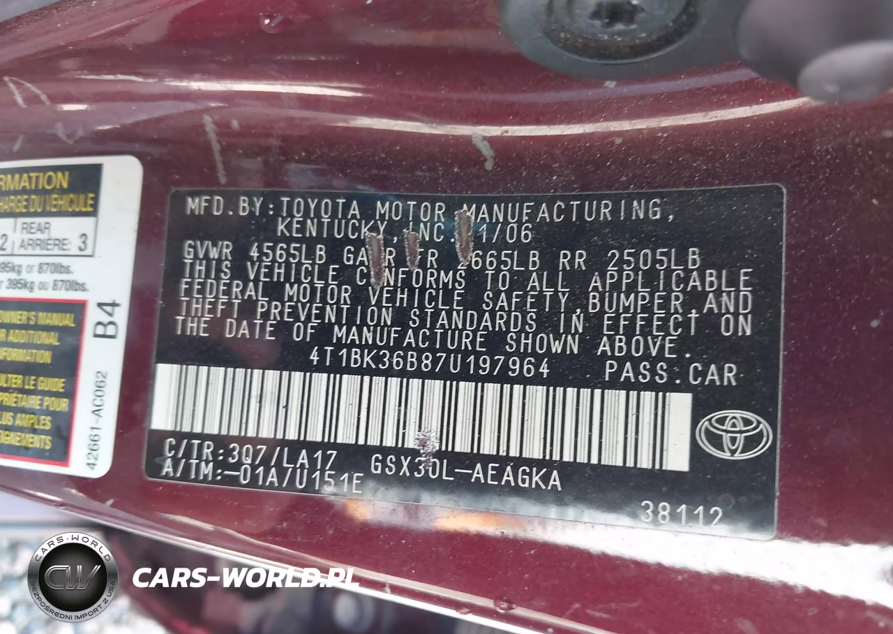 2007 Toyota Avalon Xls VIN:4T1BK36B87U197964 - 9