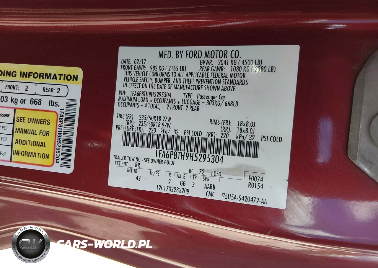2017 Ford Mustang Ecoboost VIN:1FA6P8TH9H5295304 - 9