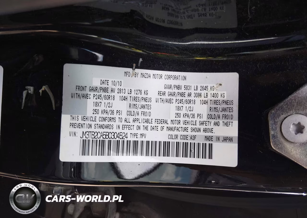 2011 MAZDA CX-9 TOURING VIN:JM3TB2CA5B0304524 - 9