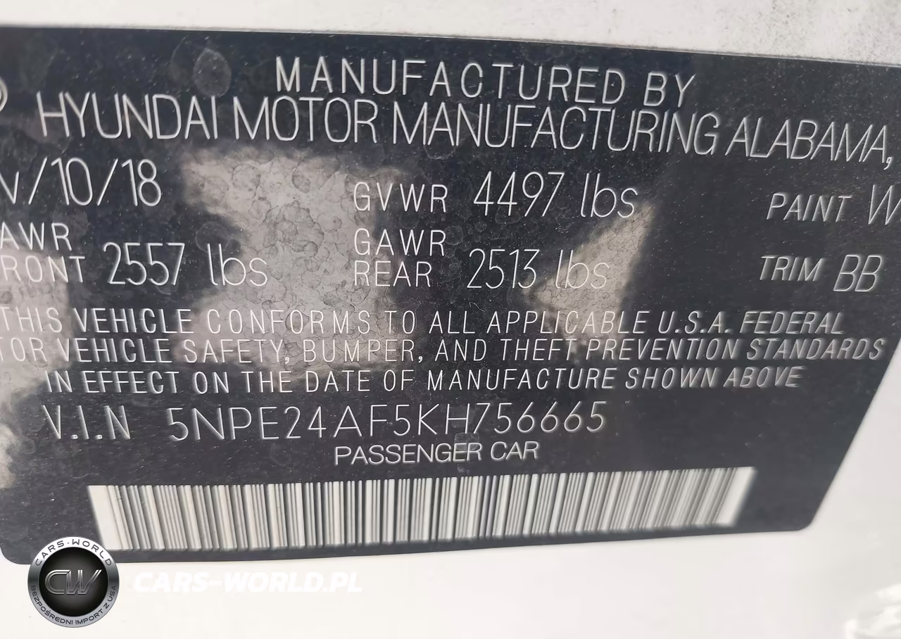 2019 Hyundai Sonata Se VIN:5NPE24AF5KH756665 - 9