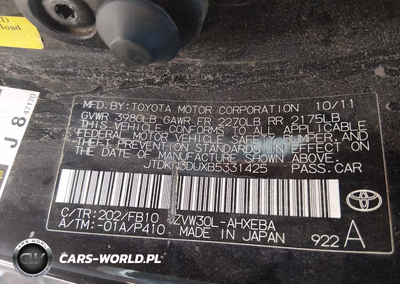 2011 Toyota Prius Two VIN:JTDKN3DUXB5331425 - 9