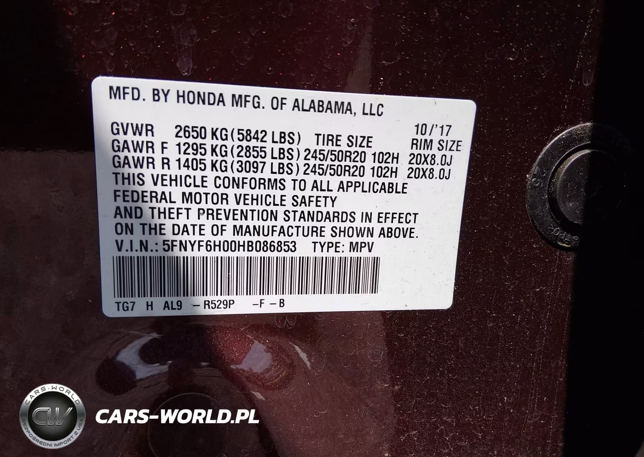2017 Honda Pilot Elite VIN:5FNYF6H00HB086853 - 9