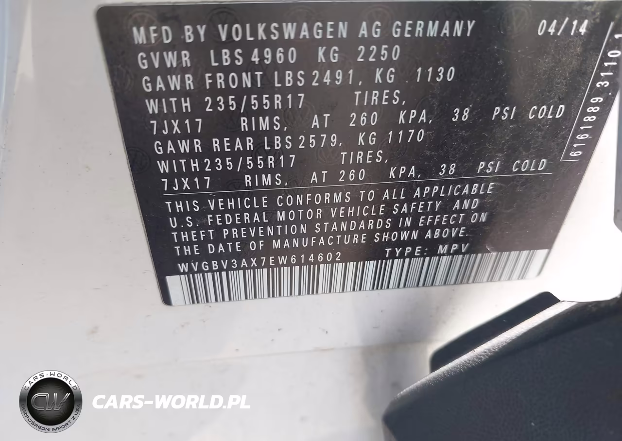 2014 Volkswagen Tiguan Se VIN:WVGBV3AX7EW614602 - 9