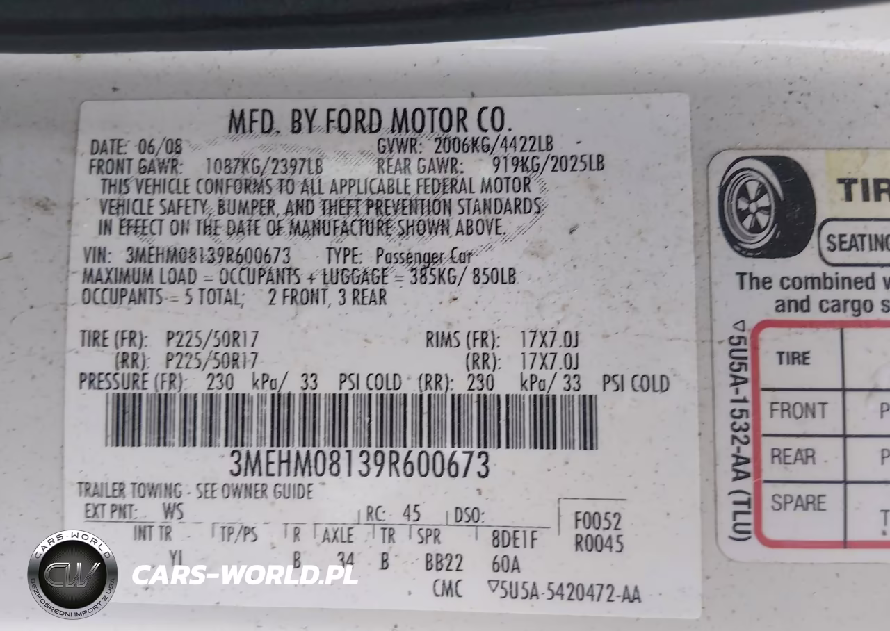 2009 Mercury Milan V6 Premier VIN:3MEHM08139R600673 - 9