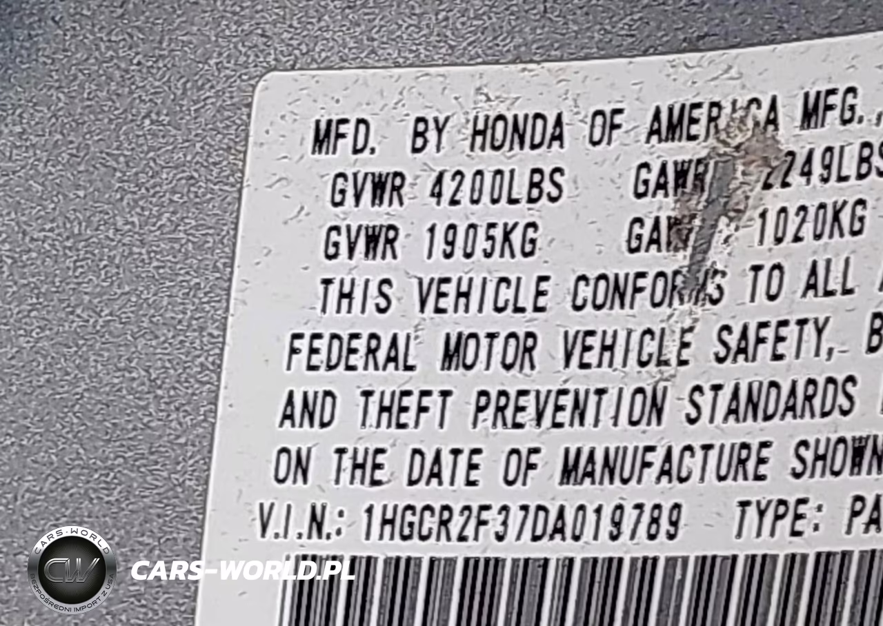 2013 Honda Accord Lx VIN:1HGCR2F37DA019789 - 9