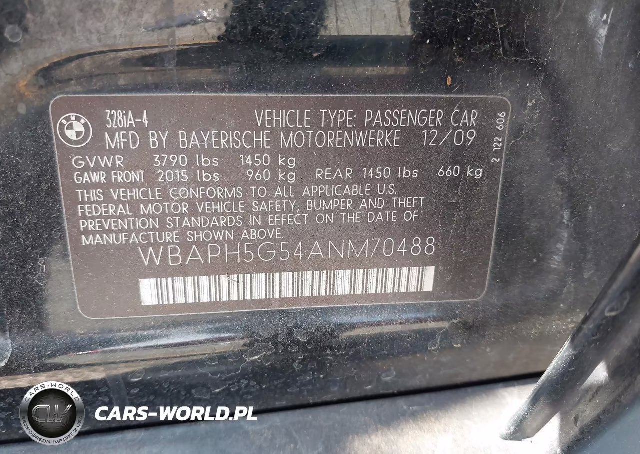 2010 BMW 328I VIN:WBAPH5G54ANM70488 - 9