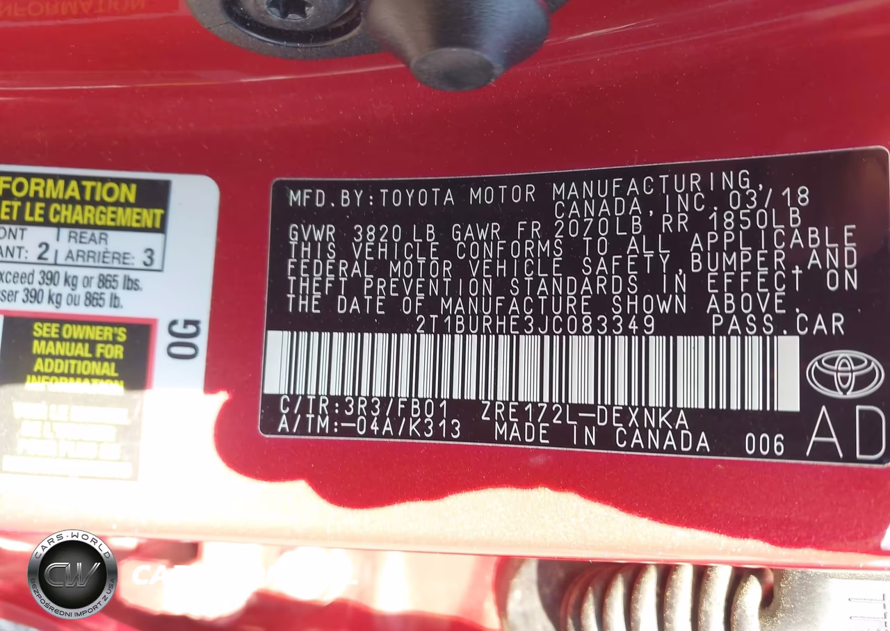 2018 Toyota Corolla Le VIN:2T1BURHE3JC083349 - 9