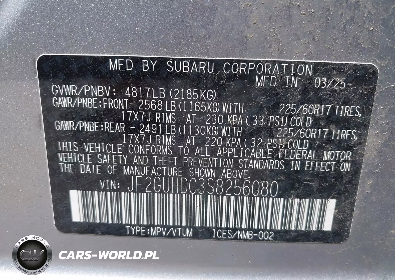 2025 Subaru Crosstrek Premium VIN:JF2GUHDC3S8256080 - 9