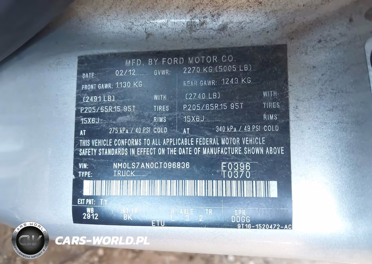 2012 Ford Transit Connect Xl VIN:NM0LS7AN0CT096836 - 9