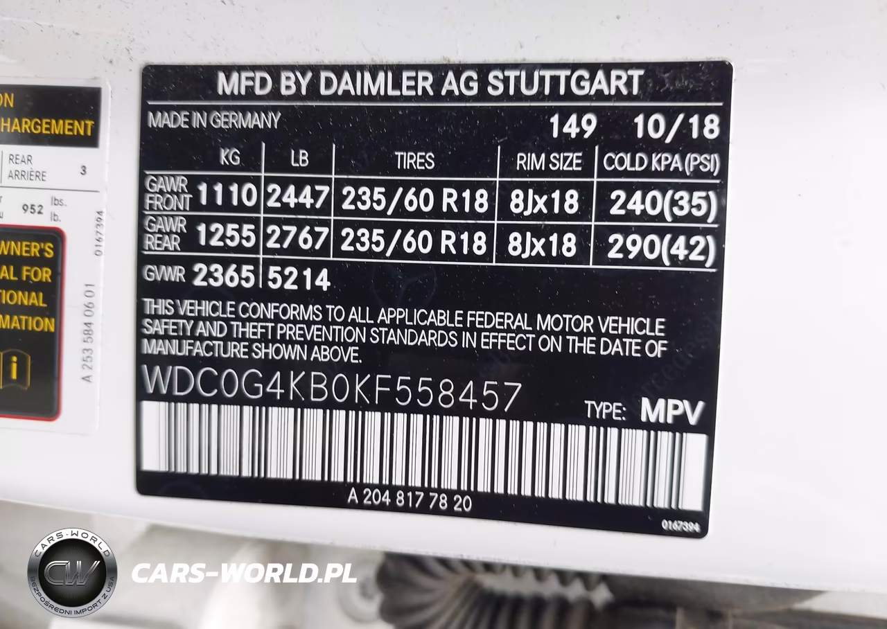 2019 Mercedes-Benz Glc 300 4Matic VIN:WDC0G4KB0KF558457 - 9
